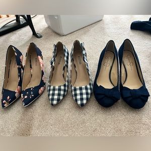 Just Fab/ Jessica Simpson navy blue shoe lot